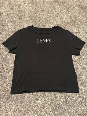 Levi's Black Baby Tee with White Lettering